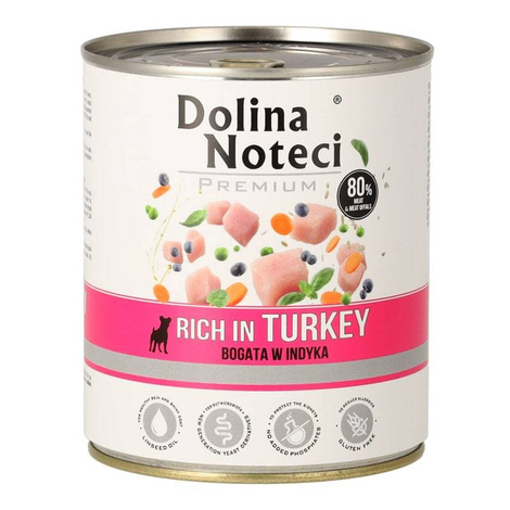 Dolina Noteci Premium Wet Dog Food, Rich in Turkey, 800 g Can, LIMITED EDITION