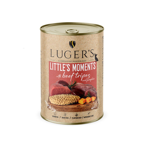 Luger's Little's Moments Wet Dog Food for Small Breeds with Beef Tripe and Pumpkin, 400 g