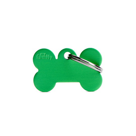 Engraved ID Tag for Dogs and Cats – Green Bone, Size S