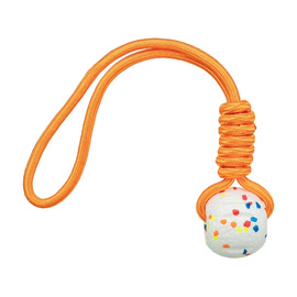 Trixie Light & Strong Rope Ball Dog Toy, White/Multicolor, 7.5 cm / 40 cm