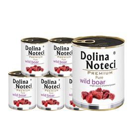 Dolina Noteci Premium Pure Wet Dog Food for Dogs with Allergies, Rich in Venison, 6 x 800 g Set