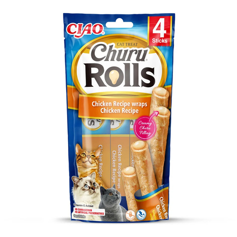 Inaba Cat Churu Rolls Chicken Wraps Cat Treats with Chicken 4 x 10 g