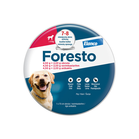 Elanco Foresto Flea Collar for Dogs 8 kg and Up, 70 cm