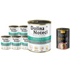 Dolina Noteci Premium Wet Dog Food, Rich in Guinea Fowl and Apple, 6-Pack (800 g each) + Free Piper Animals with Chicken Hearts and Spinach (400 g)