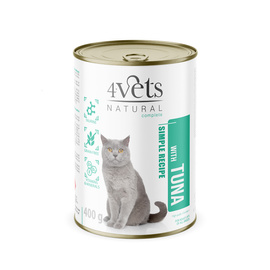 4Vets Natural Wet Cat Food with Tuna, 400 g