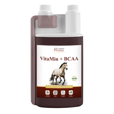 Over Horse Horse VitaMin + BCAA Vitamin and Mineral Blend for Horses, 1 L