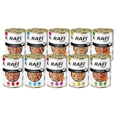 Mokra karma dla psa Rafi Classic z indykiem i marchewką puszka 1240 g