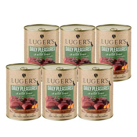 Luger's Daily Pleasures Wet Dog Food with Wild Boar and Pumpkin, 6 x 400 g Set