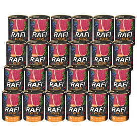 Rafi Wet Dog Food with Duck, 24 x 400 g Set