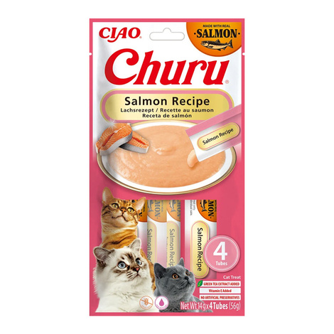 Inaba Cat Churu Salmon Cat Treats with Salmon 4 x 14 g