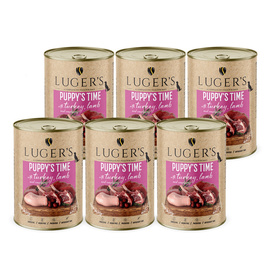 Luger's Puppy's Time Wet Dog Food for Puppies with Turkey, Lamb, and Cranberries, 6-pack (400 g each)