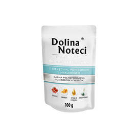 Dolina Noteci Premium Wet Dog Food for Small Breeds with Veal, Tomatoes, and Pasta, 100 g pouch