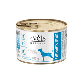 4Vets Natural Skin Support Wet Veterinary Dog Food for Dogs with Skin Problems, 185 g