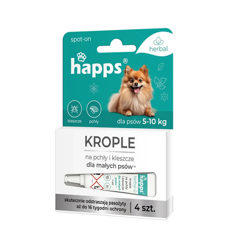 Happs Herbal Flea and Tick Drops for Small Dogs (5–10 kg)