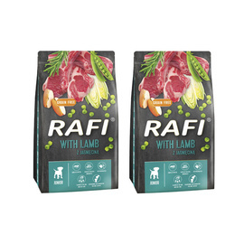 Rafi Junior Dry Dog Food with Lamb, 2 x 10 kg Set