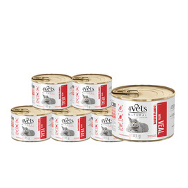 4Vets Natural Wet Cat Food with Veal, 6-Pack (185 g each)