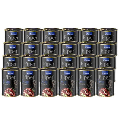 Piper Animals Senior Wet Dog Food with Lamb and Zucchini, 24 x 400 g Set