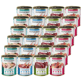 Super Rafi Wet Dog Food with Guinea Fowl and Beef Liver, 12 x 800 g Set