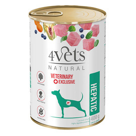 4Vets Natural Hepatic Wet Veterinary Dog Food for Dogs with Liver Conditions, 400 g