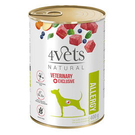 4Vets Natural Allergy Wet Dog Food for Dogs with Allergies, 400 g