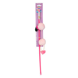 Cooper &amp; Pals Pink Bird Cat Toy Fishing Rod, 46 cm