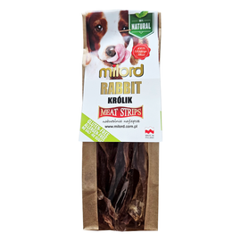 Milord Gryzak Dog Treats: Dried Rabbit Meat Strips, 80 g