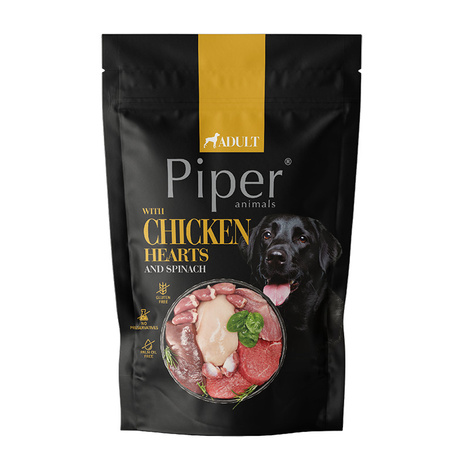 Piper Animals Wet Dog Food with Chicken Hearts and Spinach, 500 g
