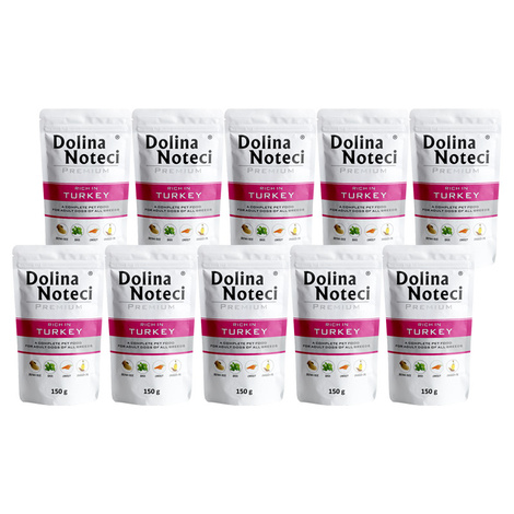 Dolina Noteci Premium Wet Dog Food, Rich in Turkey, 10 x 150 g Set