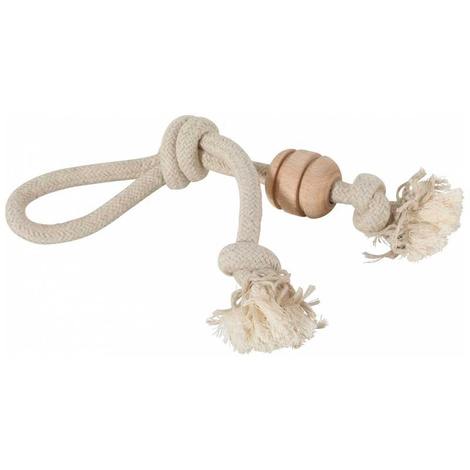 Zolux Wild Mix Rope Toy with Handle and Wooden Disc