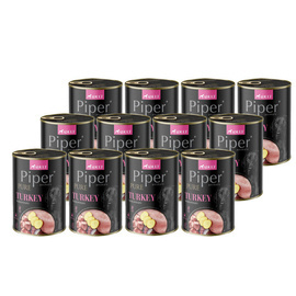 Piper Pure Wet Dog Food: Turkey with Potatoes, 12 x 400 g Pack