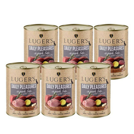 Luger's Daily Pleasures Wet Dog Food with Pork Loin, Potatoes, and Parsley—6 x 400 g Set