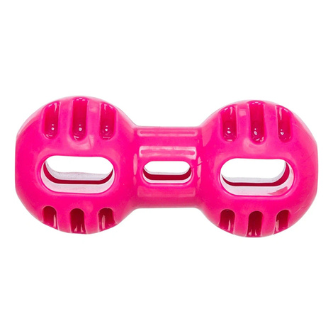 Trixie Soft & Strong Dog Toy - Pink Dumbbell, 14.5 cm