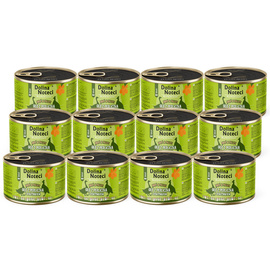 Dolina Noteci Superfood Wet Cat Food with Goose, Guinea Fowl, and Sea Buckthorn: Pâté & Fillet Set, 12 x 185 g
