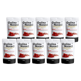 Dolina Noteci Premium Pure Wet Dog Food for Dogs with Allergies—Rich in Beef with Brown Rice, 10 x 150 g Set