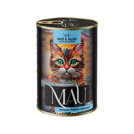 MAU Pâté and Fillet Wet Cat Food: Scarlet with Tricolor Violet, 400 g