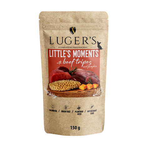 Luger's Little's Moments Wet Dog Food for Small Breeds with Beef Stomachs and Pumpkin, 150 g