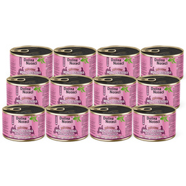 Dolina Noteci Superfood Wet Cat Food for Spayed Cats: Turkey with Quail and Green Tea, Pâté & Filet, 12-Pack (185 g each)