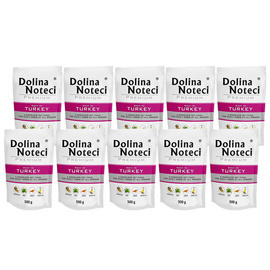 Dolina Noteci Premium Wet Dog Food, Rich in Turkey, 10 x 500 g Set