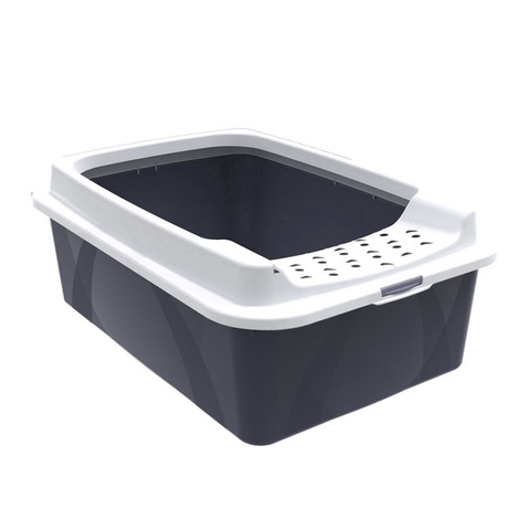 Rotho Bonnie Cat Litter Box, Black, 30 L