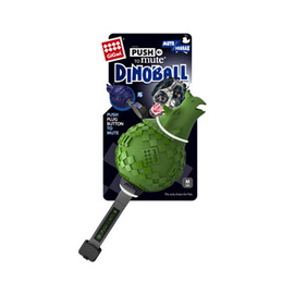 GiGwi Push to Mute Dinoball Triceratops Dog Toy - Green Dinosaur