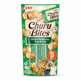 Inaba Cat Churu Bites Chicken Wraps Tuna Cat Treats with Tuna 3 x 10 g