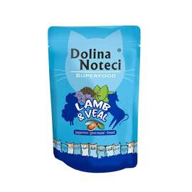 Dolina Noteci Superfood Wet Cat Food with Lamb and Veal, 85 g pouch