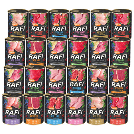 Rafi Wet Dog Food, Mixed Flavors, 24 x 400 g