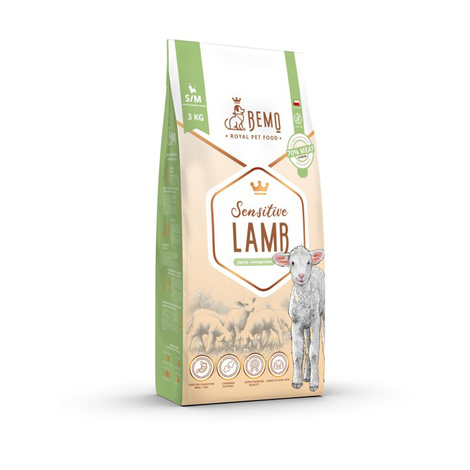 Bemo Sensitive – Hypoallergenic, Single-Protein, Grain-Free Dog Food with Lamb for Small and Medium Breeds (S/M) 3 kg