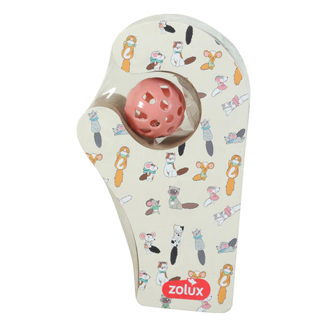 Zolux Chatouille 4-in-1 Foldable "Paw" Scratcher with Ball and Catnip, 24 cm