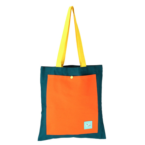 Spółka Zoo Design Green and orange fabric bag with a pocket