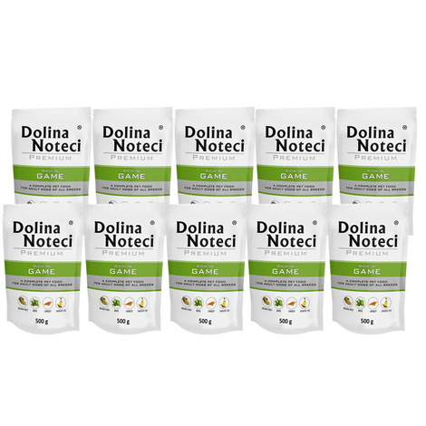 Dolina Noteci Premium Wet Dog Food, Rich in Venison, 10 x 500 g Set