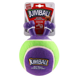 GiGwi Jumball Dog Toy—Ball with Handles for Small Dogs, Green and Purple