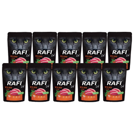 Rafi Cat Adult Wet Cat Food with Duck, 10 x 100 g Pack