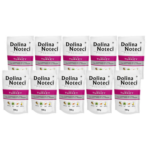 Dolina Noteci Premium Wet Dog Food, Rich in Turkey, 10 x 500 g Set